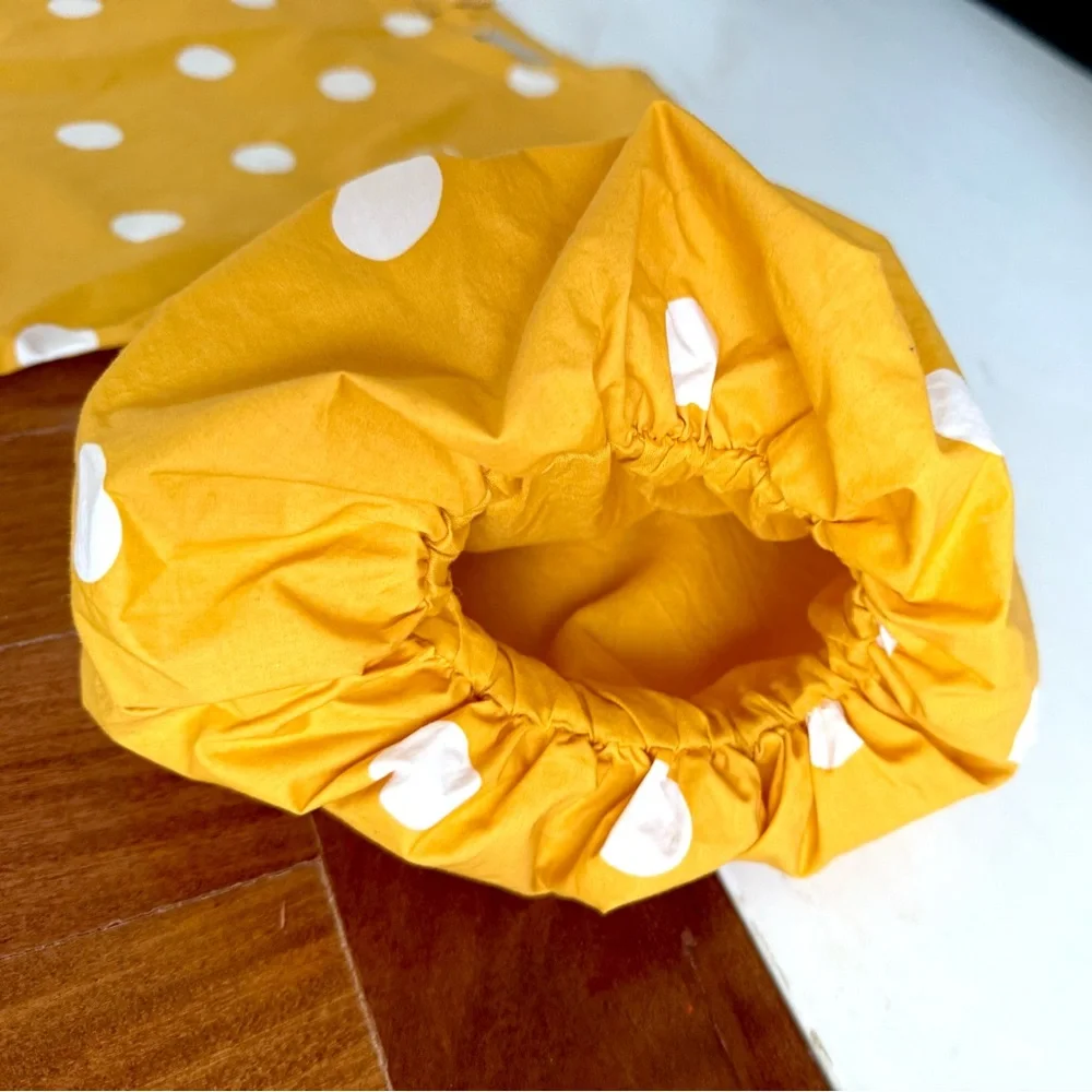 LOFT Women’s Blouse Ballon Sleeves Yellow Polka Dot Women's Top Shirt Size S - Picture 9 of 16